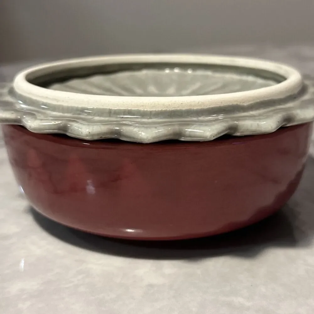 VINTAGE West Coast Pottery California 101 Lidded Bowl‎ Handmade Speckle Art Deco